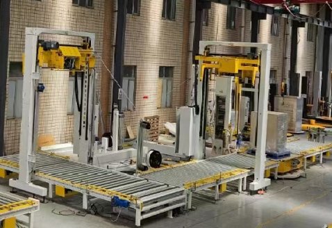 液晶面板托盤(pán)捆扎包裝線